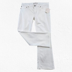 Free People Stark White Kick Flare Jeans Cropped Stretch Denim Size 28 NWT